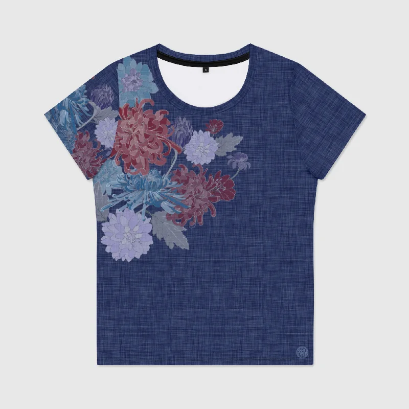 Kiku Bouquet Womens Scoop Neck T-Shirt