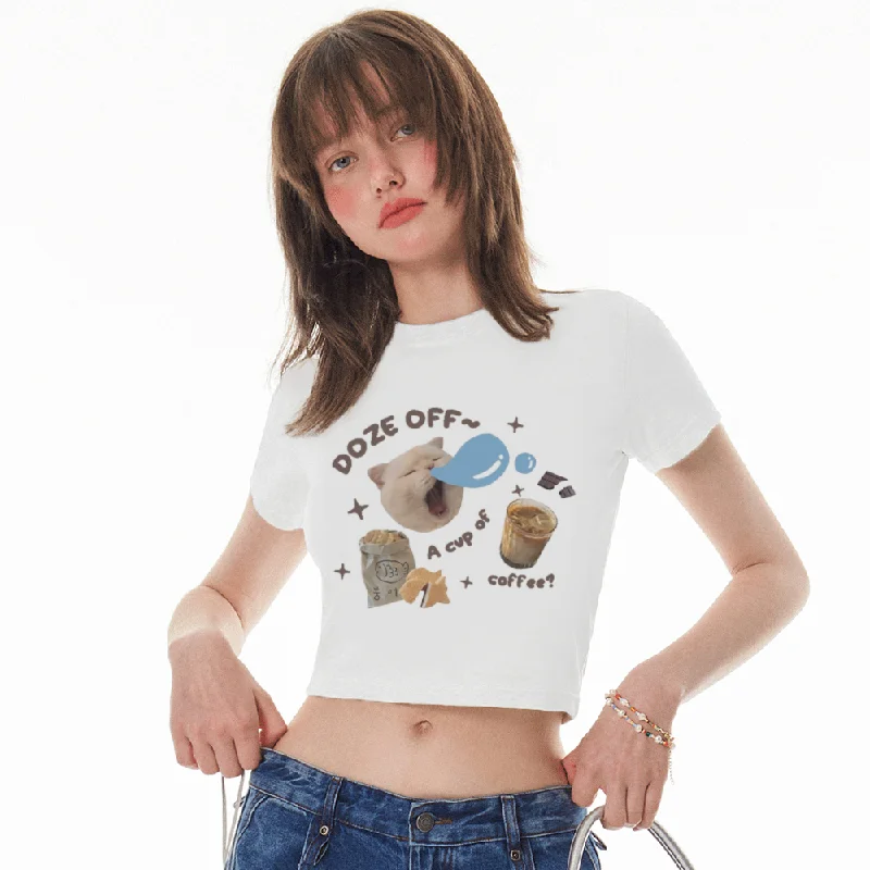 Women's Sleepy Cat T-shirtRainproof Shirts