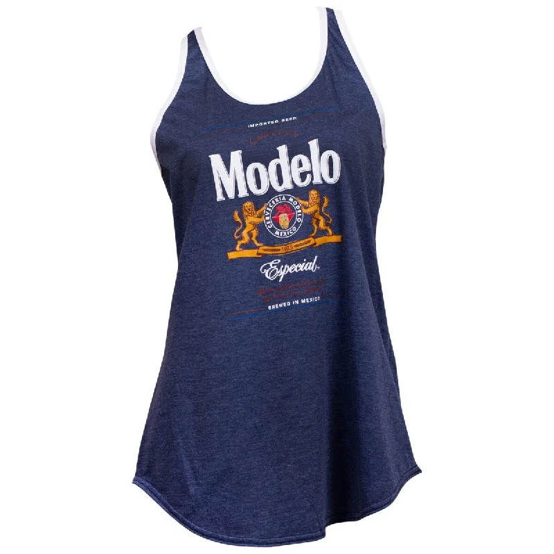 Modelo Especial Label White Trim Womens Racerback Tank Top